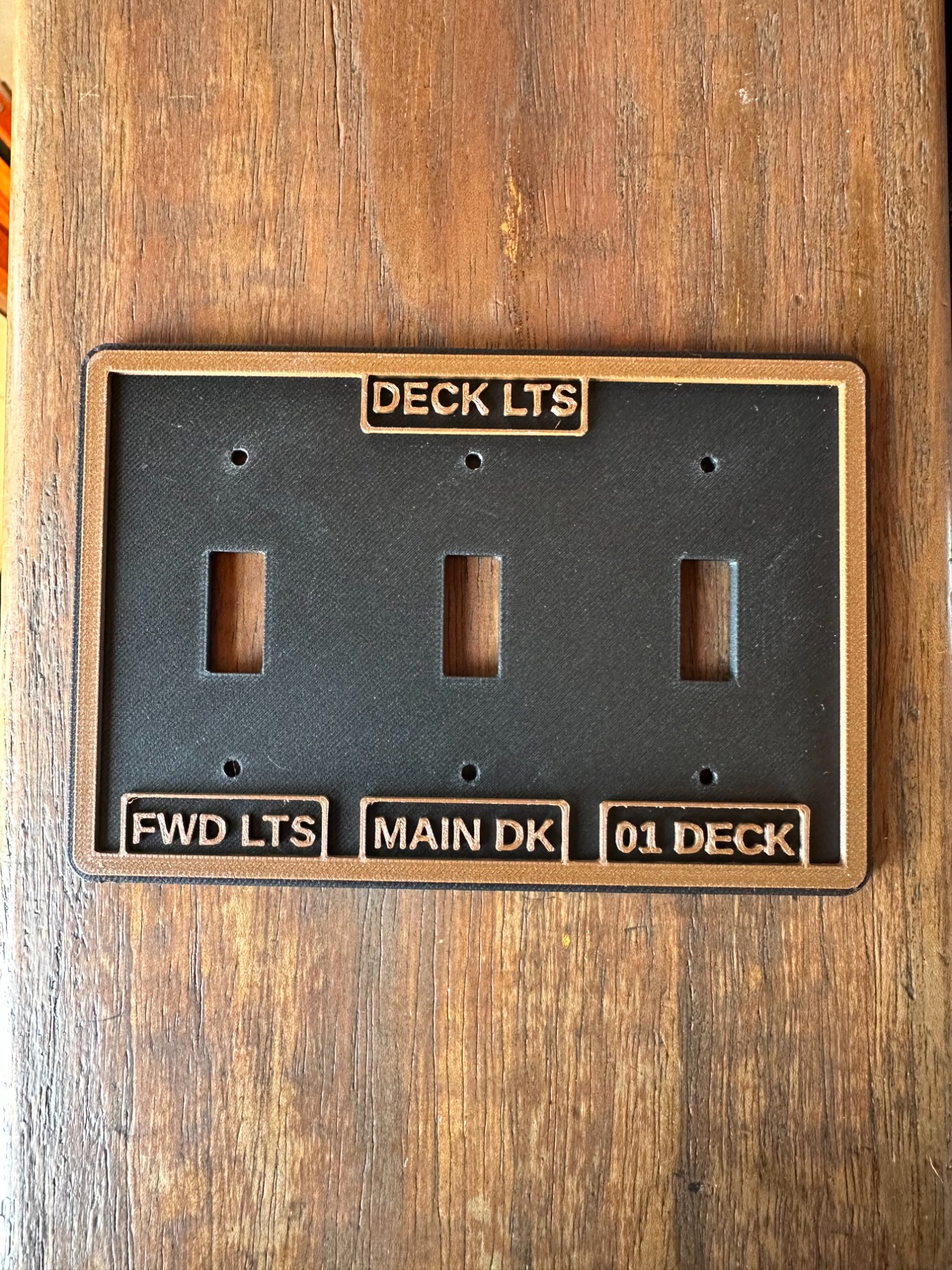 3-Gang Plate with Labels