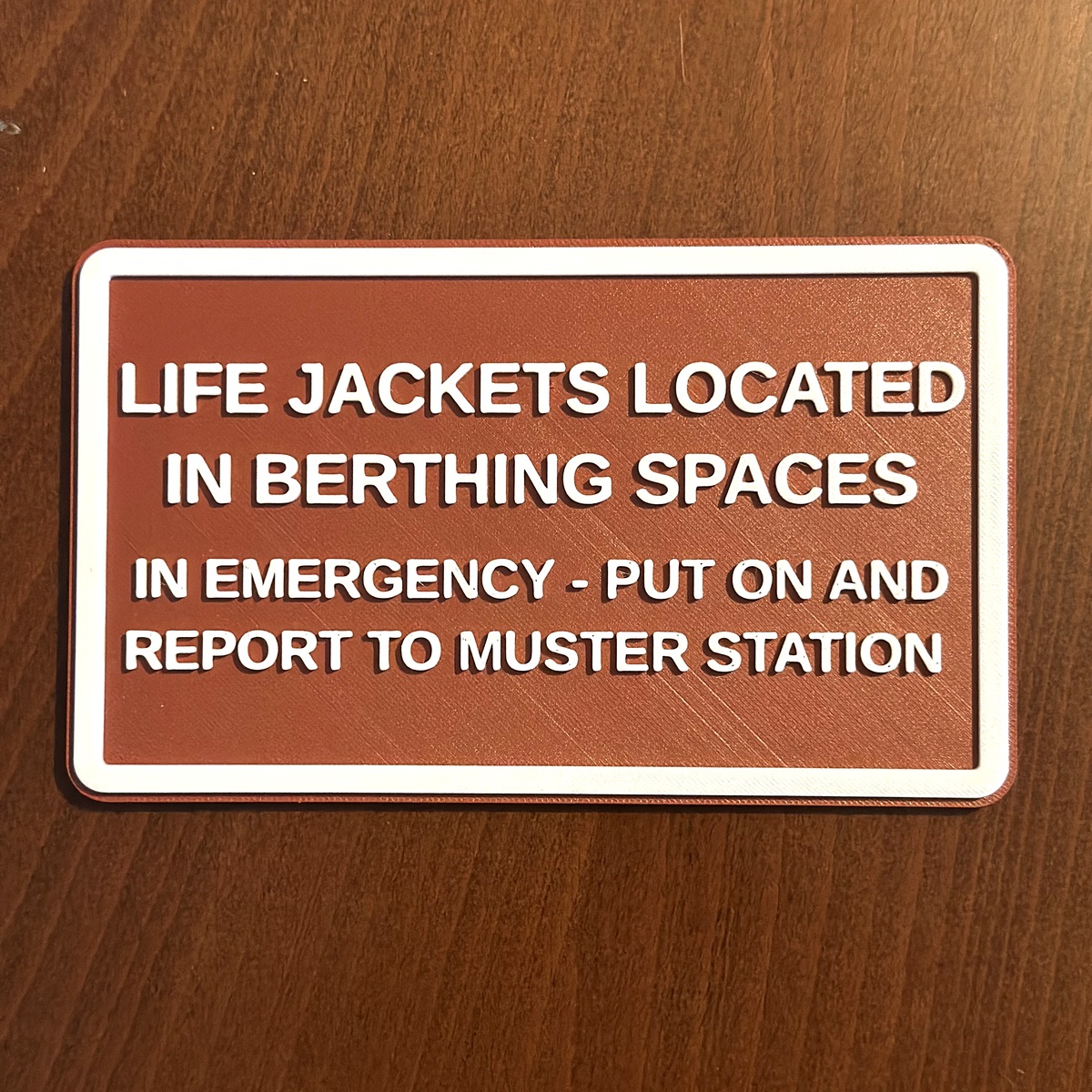 Life Jackets Placard